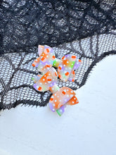 Load image into Gallery viewer, Faux Leather Hair Bow | Halloween Candy Hair Bow