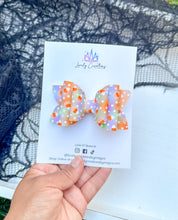 Load image into Gallery viewer, Faux Leather Hair Bow | Halloween Candy Hair Bow