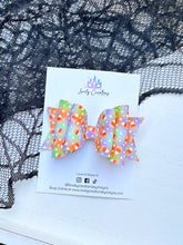 Load image into Gallery viewer, Faux Leather Hair Bow | Halloween Candy Hair Bow