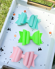 Load image into Gallery viewer, Faux Leather Hair Bow | Glow In The Dark Bows
