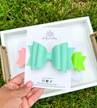 Load image into Gallery viewer, Faux Leather Hair Bow | Glow In The Dark Bows
