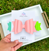 Load image into Gallery viewer, Faux Leather Hair Bow | Glow In The Dark Bows