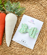 Load image into Gallery viewer, Faux Leather Hair Bow | Floral Medium Bows