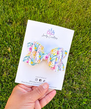 Load image into Gallery viewer, Faux Leather Hair Bow | Summer Floral Beauty Hair Bows