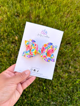 Load image into Gallery viewer, Faux Leather Hair Bow | Summer Floral Beauty Hair Bows