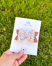 Load image into Gallery viewer, Faux Leather Hair Bow | Ice Cream Beauty Hair Bows