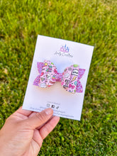 Load image into Gallery viewer, Faux Leather Hair Bow | Summer Print Beauty Hair Bows