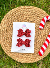 Load image into Gallery viewer, Faux Leather Pigtails | Christmas Mini Pigtails