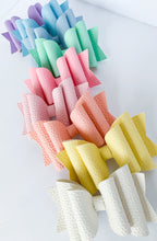 Load image into Gallery viewer, Faux Leather Large Dolly Hair Bow | Spring Solid Pebbled Bows