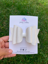 Load image into Gallery viewer, Faux Leather Large Dolly Hair Bow | Spring Solid Pebbled Bows