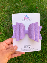 Load image into Gallery viewer, Faux Leather Large Dolly Hair Bow | Spring Solid Pebbled Bows