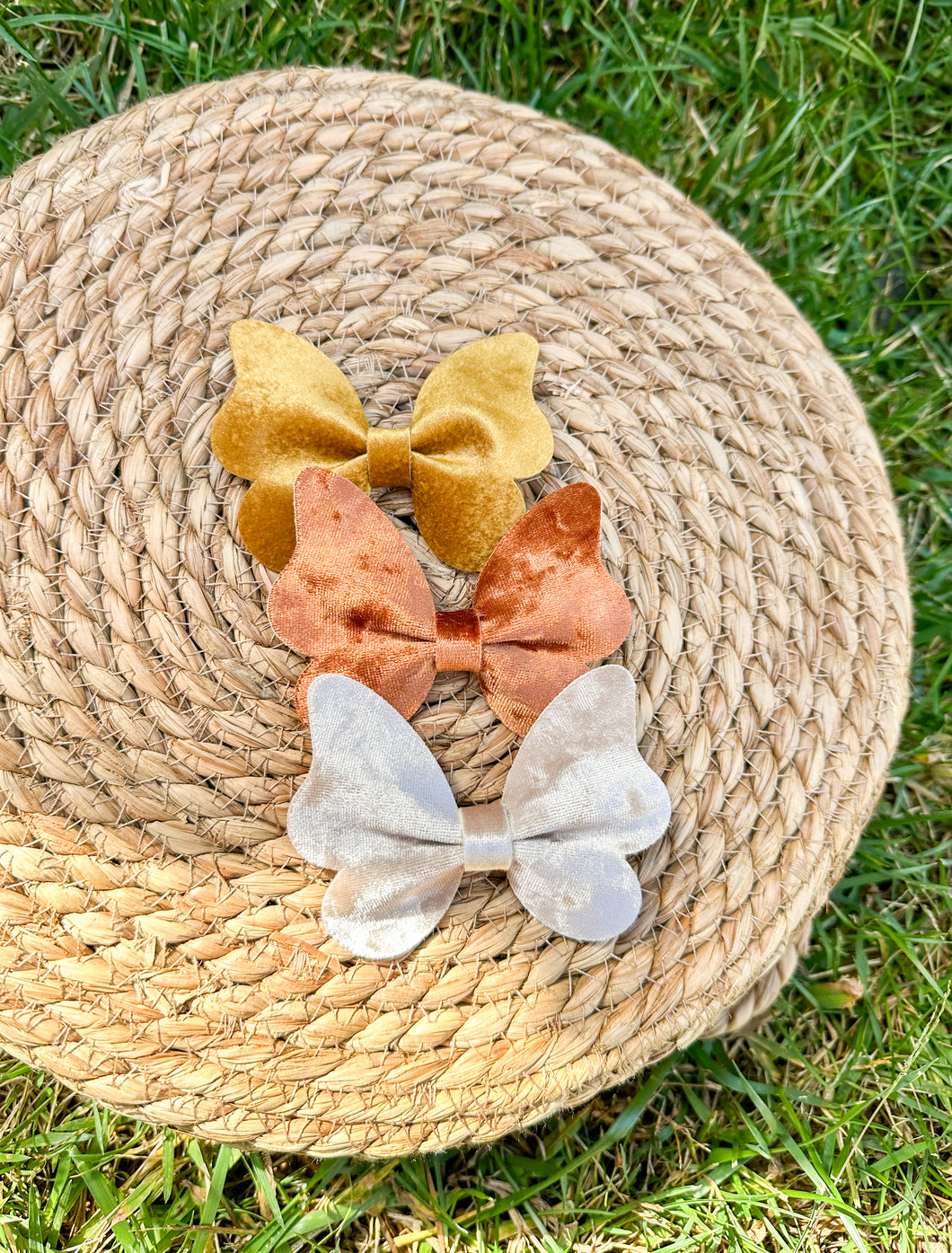 Faux Leather Beauty Bows | Fall Velvet Butterfly Hair Bow