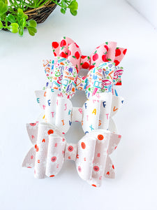 Faux Leather Back To School Beauty Bows | Multiple Designs