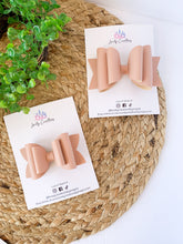 Load image into Gallery viewer, Blush Smooth Faux Leather Hair Bow
