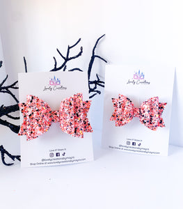 Pink Halloween Glitter Dolly Hair Bow