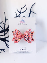 Load image into Gallery viewer, Pink Halloween Glitter Dolly Hair Bow
