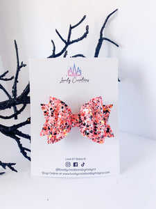 Pink Halloween Glitter Dolly Hair Bow